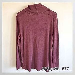 ✨💝💐🌈 Falls Creek Size L Maroon Cowl Neck Lightweight Long Sleeve Sweater 👗🌈
